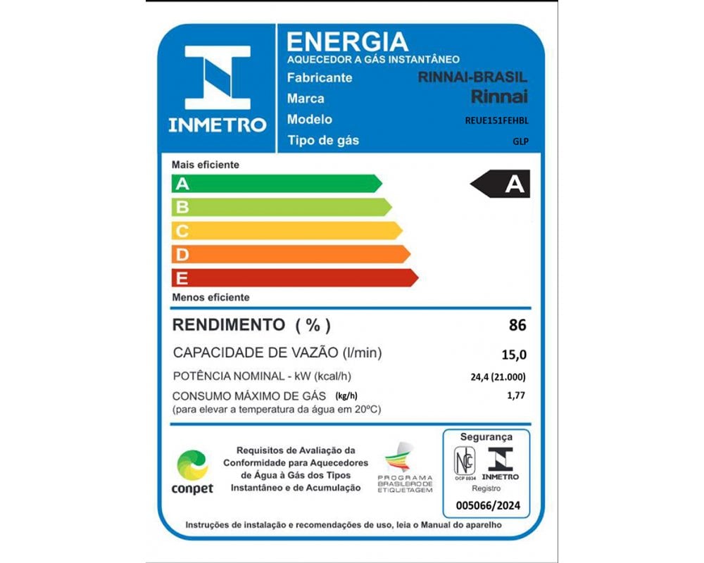 Aquecedor a Gás E15 GLP